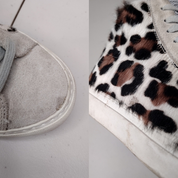 P448 John Y2K Calf Hair Leopard Side Zipper Lace Up High Top Sneakers Sz 6 - Picture 15 of 15